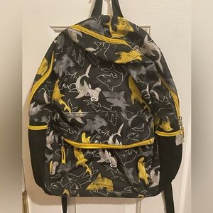 Boys, black, yellow and gray shark backpack